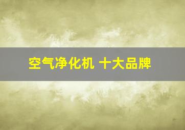 空气净化机 十大品牌